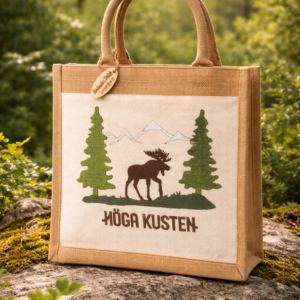 Jutekasse med motiv från Höga Kusten