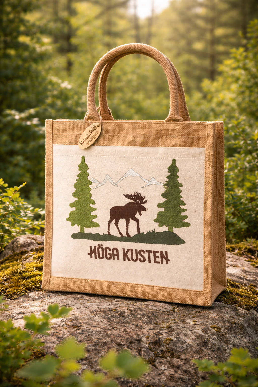 Jutekasse med motiv från Höga Kusten