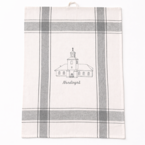 Kökshandduk med broderi av Nordingrås kyrka