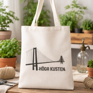 Tygväska med broderad Höga Kusten Bron
