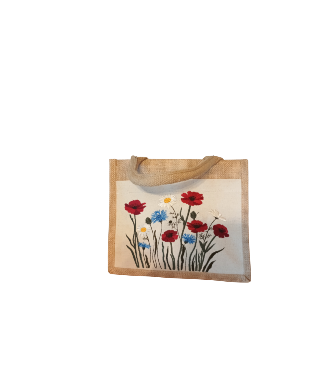 Juteväska med broderi